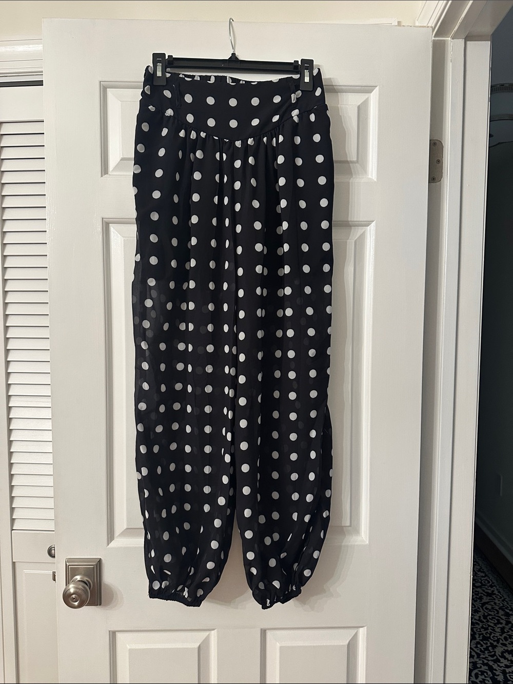 Black & White Polka Dot sheer balloon Pants